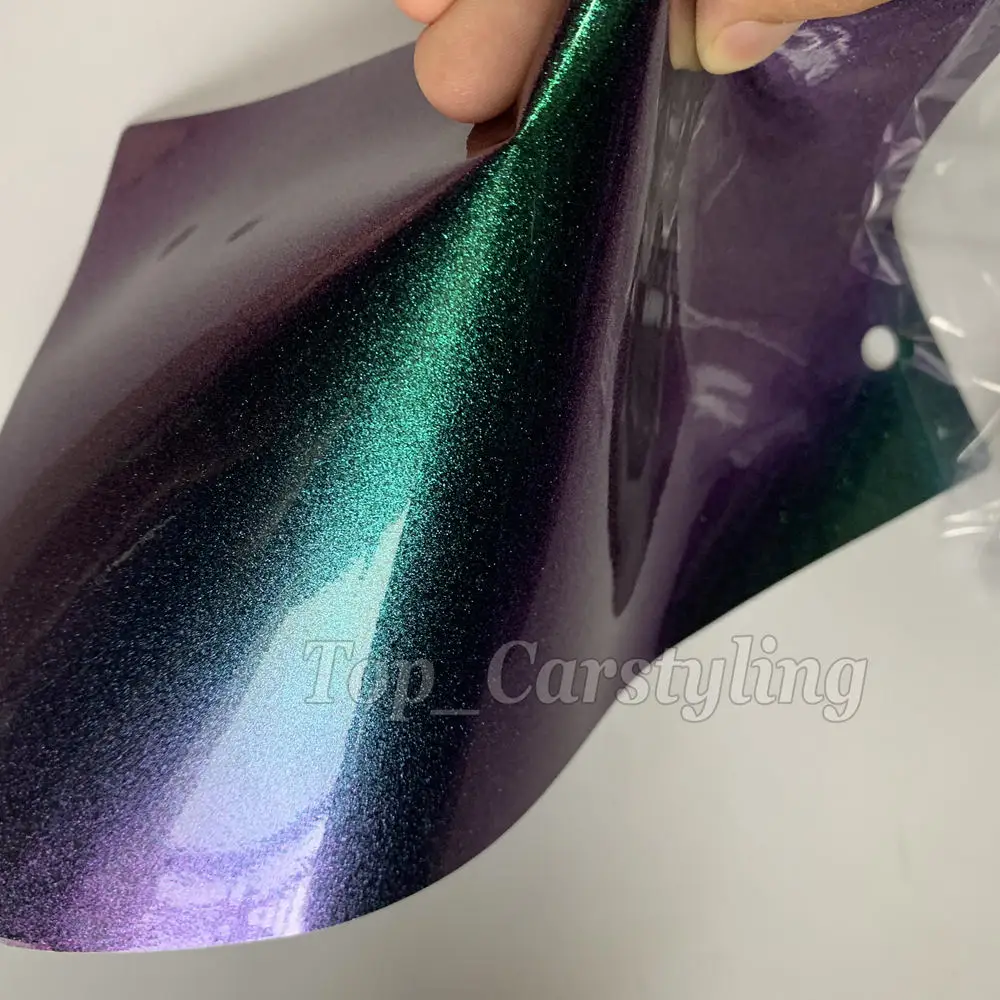 Green to Purple gloss chameleon vinyl car wrap film  (2)