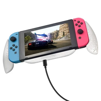 

Charging Grip for Nintendo Switch Comfort Charging Handle Stand Quick Charge Compatible Type-C Charger , Blue Led Indicator for