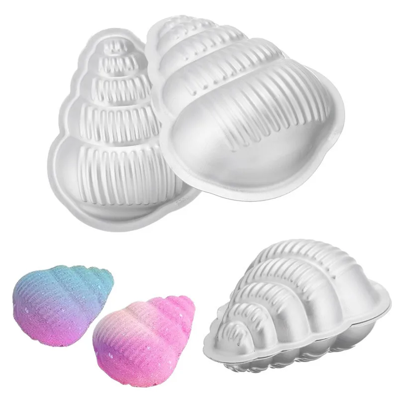 Pan Bath-Bomb-Mold Crafting Fizzy DIY Mold-Set Conch-Shape Metal 1pair/Set Aluminum