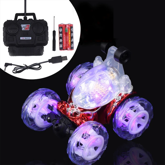 

Children's Electric Toy Car Wireless Remote Control Car with Colorful Lights Stunt Car Charging Large Tipping Tumble Puzzle Car