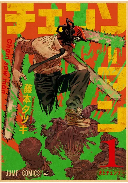 Japonês Quadrinho Chainsaw Homem De Alto Brilho Papel Fotográfico, Anime HD  Impressão Cartaz, Makima Poder Adesivo