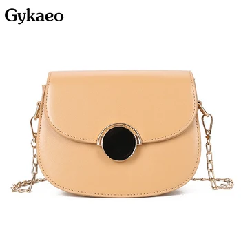 

Gykaeo 2020 Spring Bright Green Color Small Flap Crossbody Shoulder Bags for Women PU Leather Casual Chains Clutch Messenger Bag
