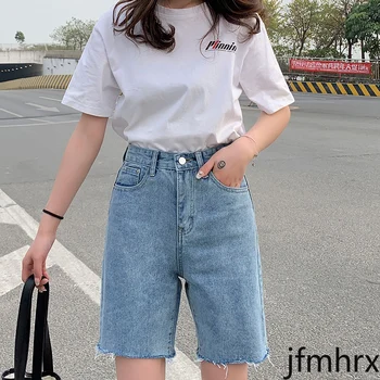 

2020 Summer New Straight Denim Five-point Pants Women Loose Retro Korean Version Was Thin Super Fire Summer Tide Woman Shorts