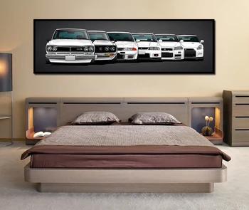 

Canvas Painting HD Print Modular Artwork Modern 5 Pieces Skyline Gtr Car Pictures Bedside Home Decorative Wall Art Poster