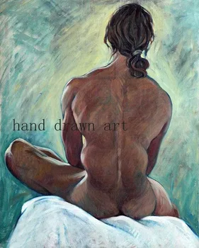 

Artist's original hand-painted realistic oil painting on canvas: glamour body art, gay men