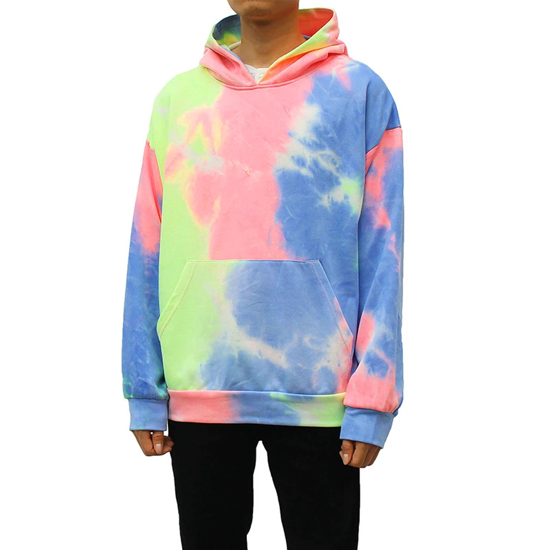 Брендовая Новинка 2019 Мужская модная толстовка с 3D принтом Tie Dye Свободный