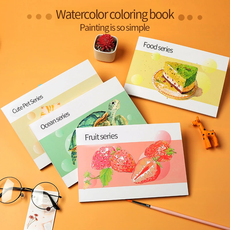 10Pcs Watercolor Paper 300g Cotton Beginner Painting Coloring Book Pen light color Adult Illustration Drawing Gifts Art Supplies