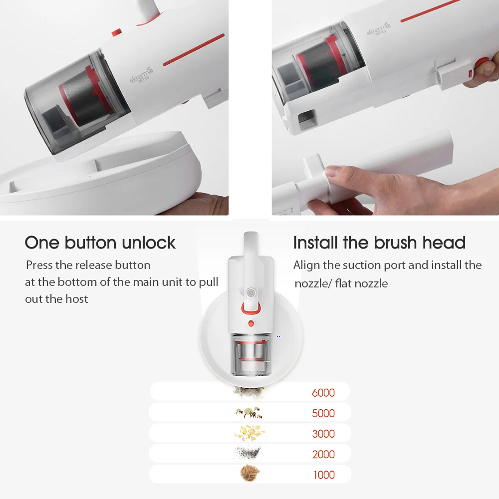 Xiaomi YOUPIN Deerma CM1910, ультрафиолетовый светильник, автомобильный домашний беспроводной пылесос от пыли, умный BMS аккумулятор, 220 В, 2200 мА/ч