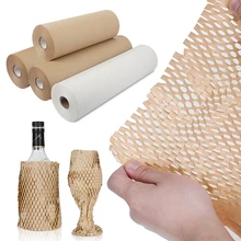 Rouleau de papier d'emballage Kraft pour fleurs, tissu respectueux de l'environnement, nid d'abeille, emballage pour fête d'anniversaire, mariage