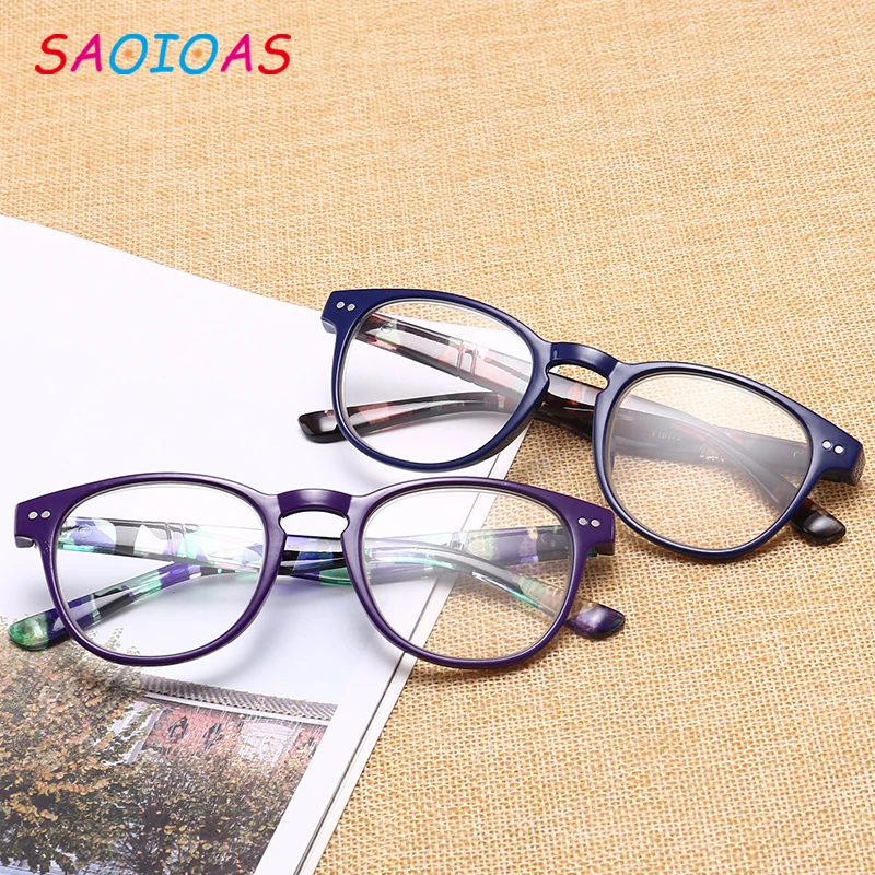SAOIOAS классические круглые очки для чтения, прозрачные линзы, очки для пресбиопии, очки+ 1,0+ 1,5+ 2,0+ 2,5+ 3,0+ 3,5+ 4,0++ унисекс
