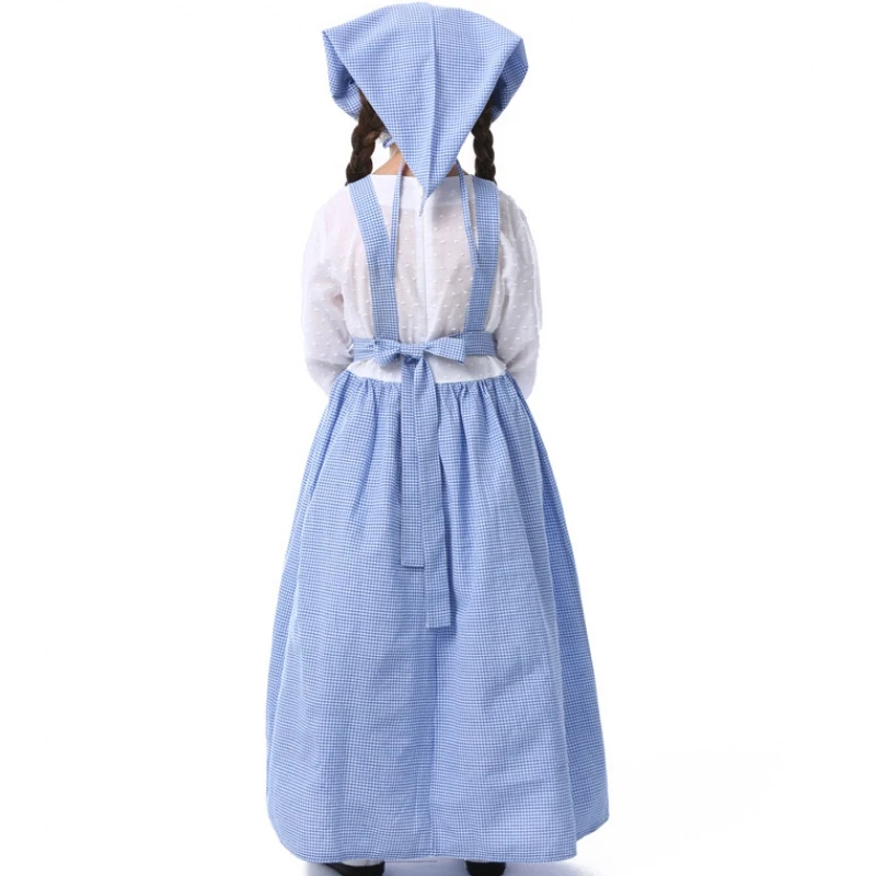 Синий костюм для косплея девочек с сельской фермой на Хэллоуин вечерние костюмы