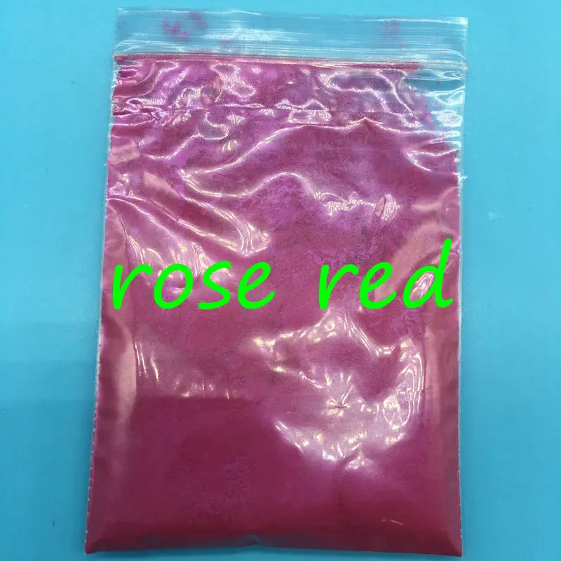 10 г Косметическая слюда пигментные порошки безопасны для использования для помады, макияжа, теней для век, мыла 60 цветов жемчужная пудра пигменты для дизайна ногтей - Цвет: rose red