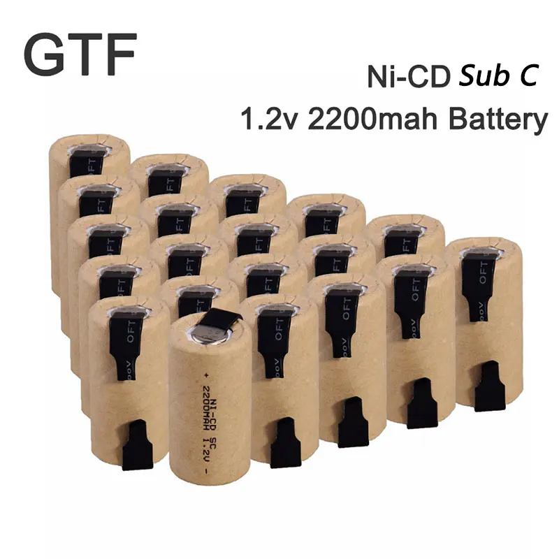 GTF 2-20 шт SC Sub-C Ni-CD 2200 мАч 1,2 в аккумуляторные батареи для электрического фонарика power Bank игрушка электроинструмент батарея