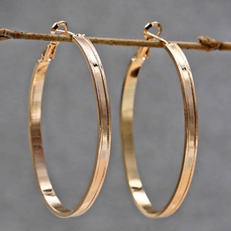 Горячее предложение Новые массивные большие серьги-кольца для женщин золотые круглые золотые серьги Роскошные ювелирные изделия для свадьбы Подарок на годовщину