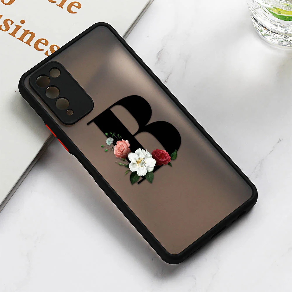 Case for Samsung Galaxy A51 A71 A12 A52S A52 A70 A72 A50 Funda A42 A32 A31 A30 A21S A21 A20s A11 A10s M31 Floral Alphabet Covers
