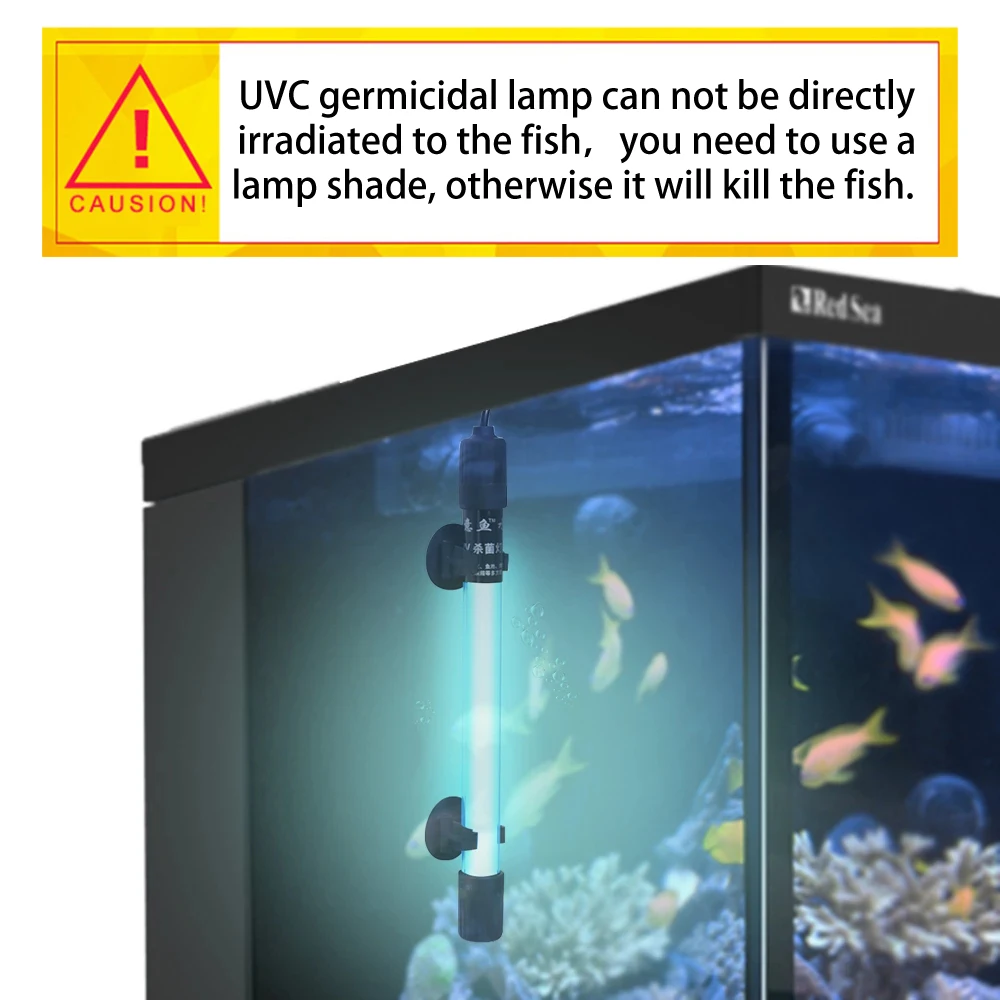 UV Disinfection Lamp 220V Fish Tank UVC Lamp 3W 5W 7W 9W 11W 13W Ultraviolet Aquarium Sterilizing UV Lights Timing Fish Reservoir Water Disinfection