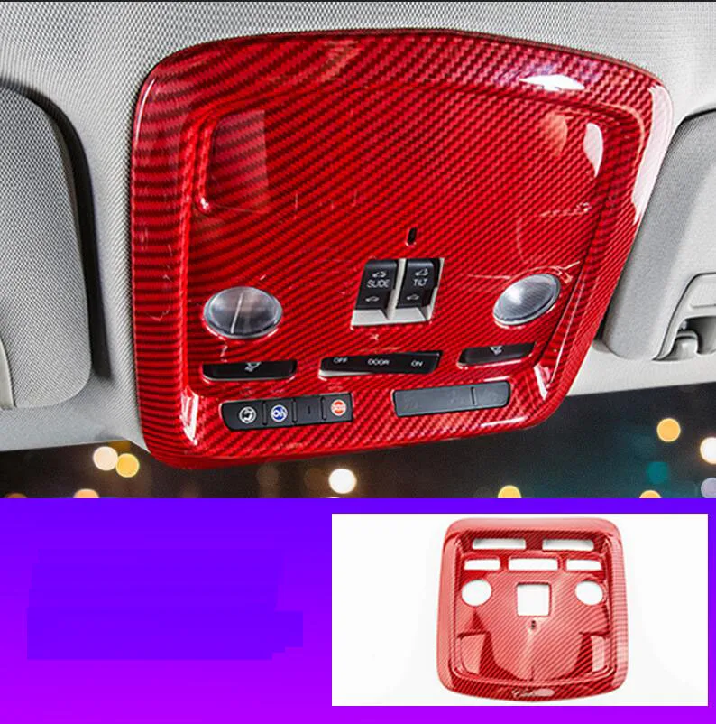 Красный углеродного волокна автомобиля полный набор интерьера отделка комплект для cadillac ATS - Цвет: Carbon fiber