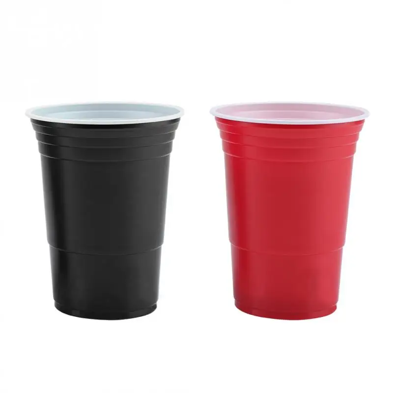 red and black Набор для пивного Понга Набор для игры с выпивкой чашки для пивного понга-100 чашек - Цвет: red and black