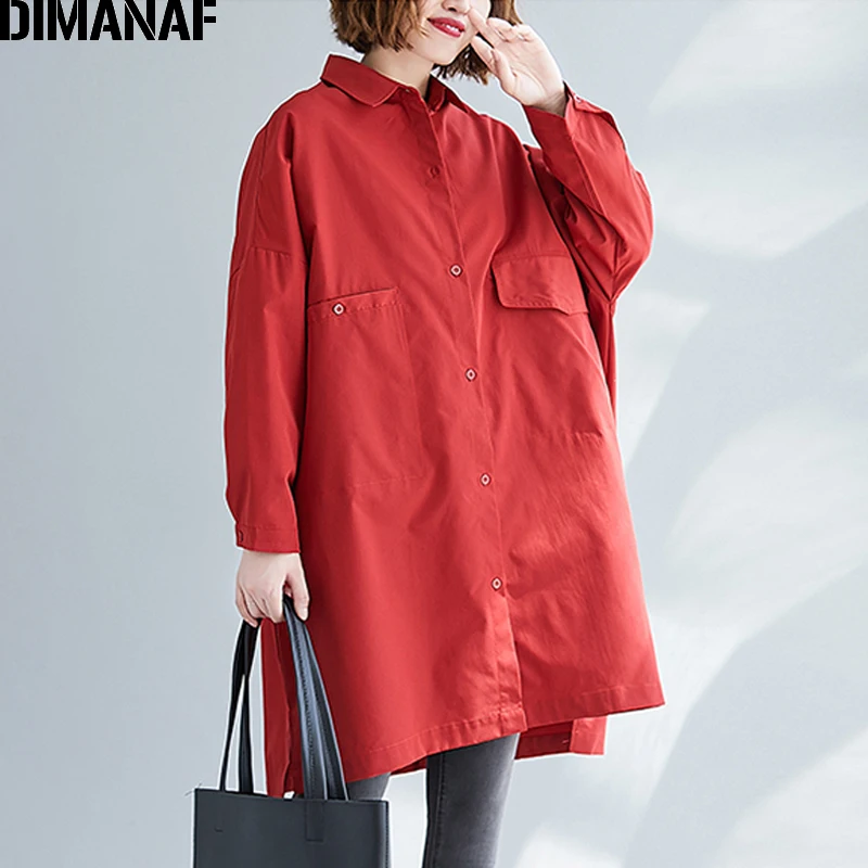 

DIMANAF Plus Size Autumn Women Jackets Coats Female Outerwear Loose Big Size Long Sleeve Cardigan Solid Cotton Casual Clothes