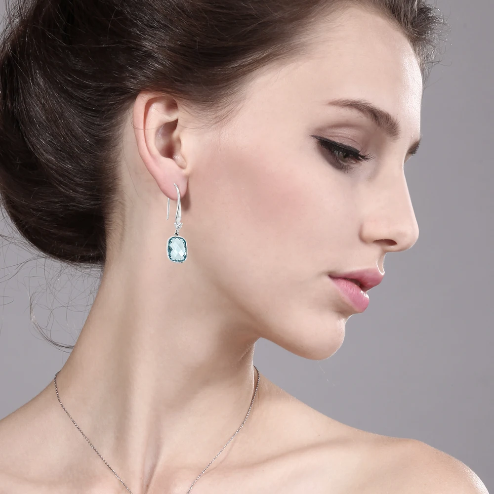 GemStoneKing Твердые 925 Strerling серебряные висячие серьги рождественские подарочные