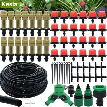 

KESLA 5-30M Automatic Micro Drip Irrigation System Garden Irrigation Spray Self Watering Kits with Adjustable Dripper Greenhouse