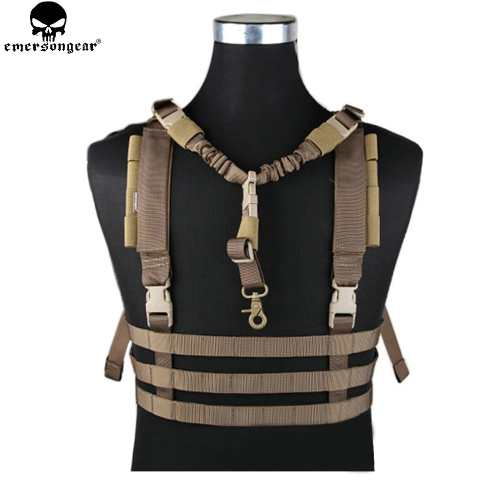 

EMERSONGEAR Low Profile MOLLE Chest Rig System Airsoft Tactical Modular Lightweight High Speed Vest w/ Zero Gravity QD Sling