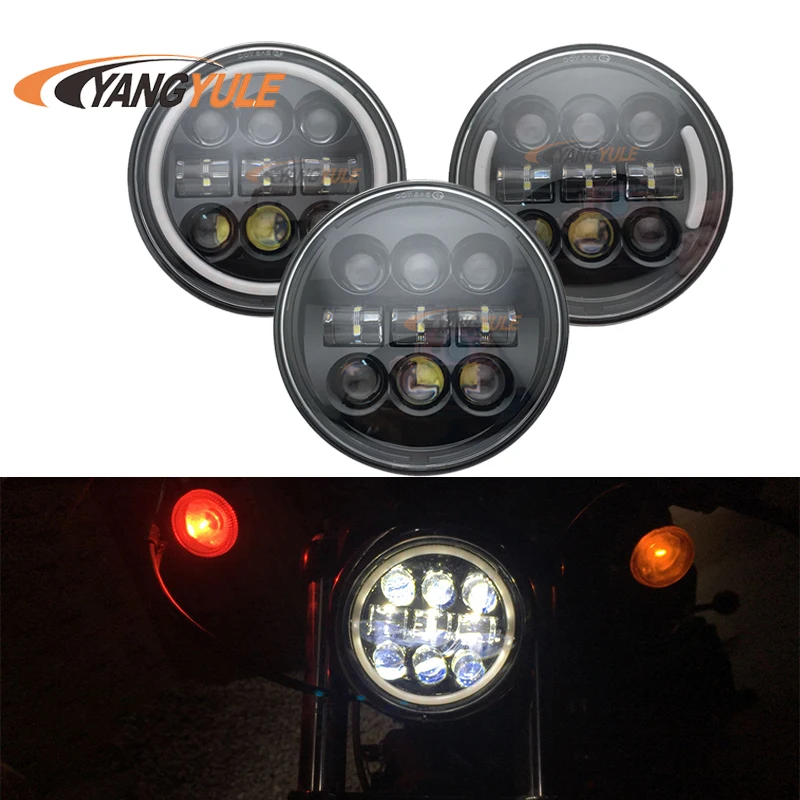 2X5,75 дюймов налобный фонарь 5 3/" светодиодный DRL для Triumph Rocket iii 3 speed Tripl& Street Tripo 5,75" лампа