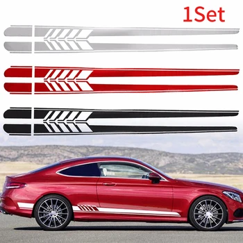 

Side Skirt Removable Auto Accessories Body Decor SUVs Car Stickers Self Waterproof PVC DIY Decals Stripe Pattern
