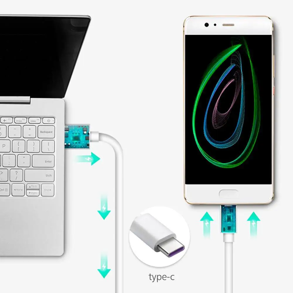 HUAWEI SuperCharge 4.5V5A быстрая, USB кабель type-C