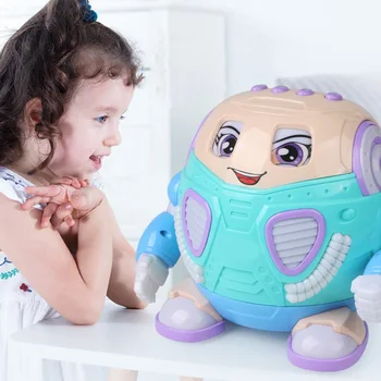 

16*18.5*15cm Electric Dancing Robot Led With Light Music Children's Educational Story-Telling Robot Toys Children Birthday Gifts