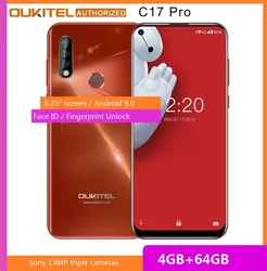 OUKITEL C17 Pro смартфон с 5,5-дюймовым дисплеем, восьмиядерным процессором MT6763, ОЗУ 4 Гб, ПЗУ 64 ГБ, 6,35 мАч, Android 9,0