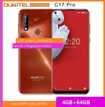 Перейти на Алиэкспресс и купить OUKITEL C17 Pro смартфон с 5,5-дюймовым дисплеем, восьмиядерным процессором MT6763, ОЗУ 4 Гб, ПЗУ 64 ГБ, 6,35 мАч, Android 9,0