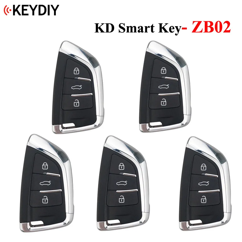 5 шт., KEYDIY универсальный смарт-ключ ZB02-3 ZB02-4 для KD-X2 KD900 мини KD Автомобильный ключ дистанционного замена подходит более 2000 моделей