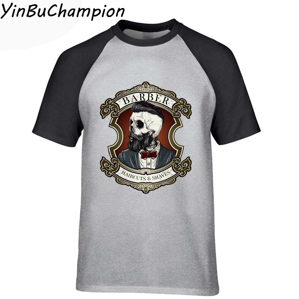 Джентльмен парикмахерская стрижка и бритье футболка новая La Camiseta повседневная черная футболка мужская хипстерская Футболка Топ Футболка размера плюс 3XL - Цвет: 3