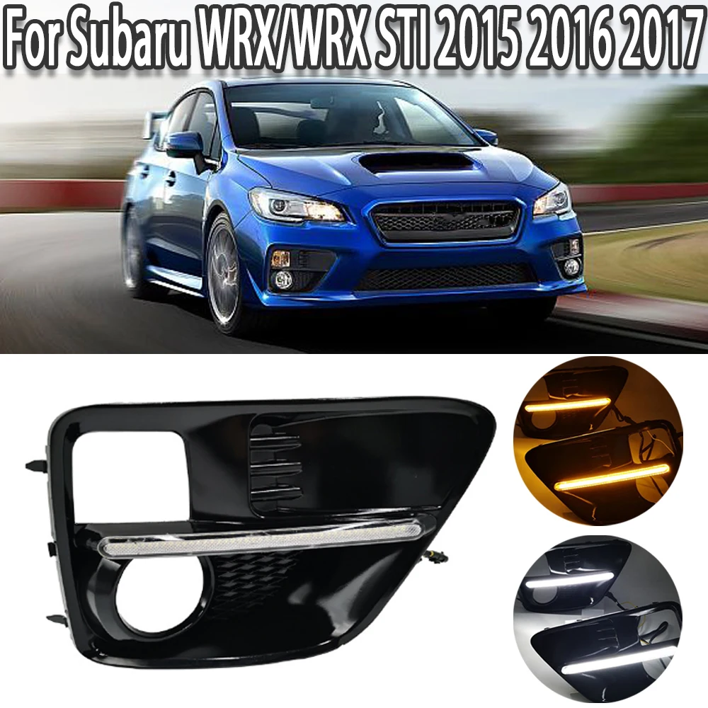 K Car DRL Daytime Running Light Fog Lamp Cover Dynamic Turning Signal Functions For Subaru WRX