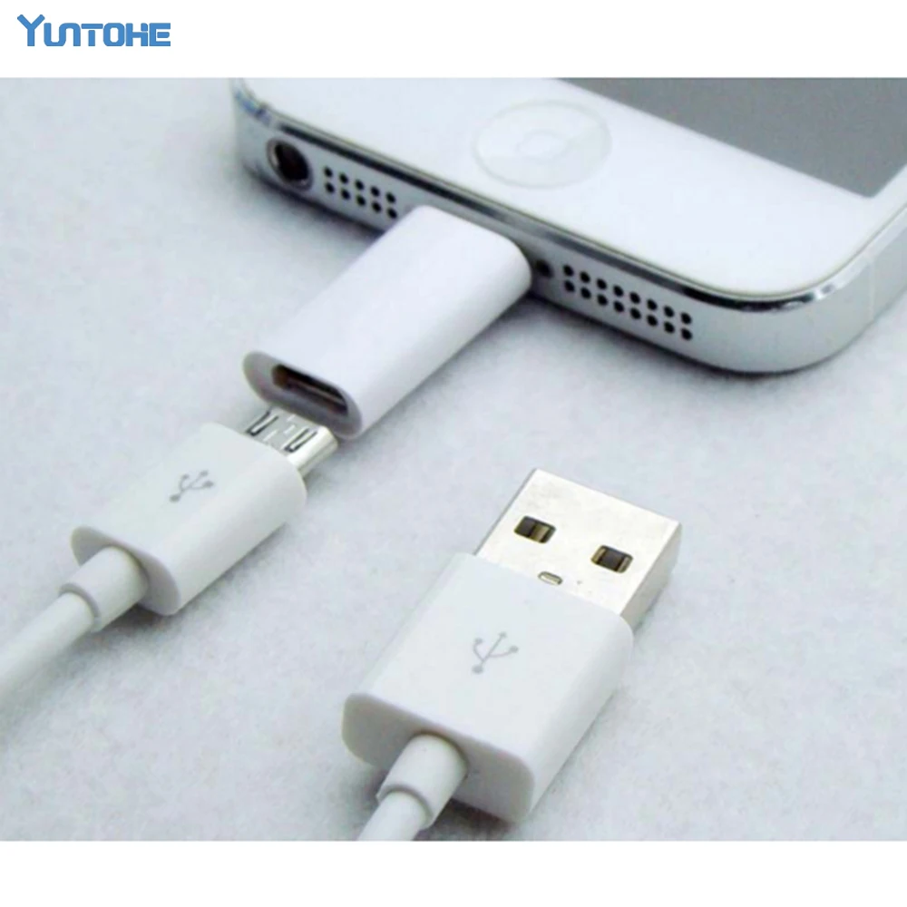 8pin к микроадаптеру для iphone 7 6 5S 5 адаптер микро-usb 2,0 адаптер для iphone ipad IOS 50 шт./лот