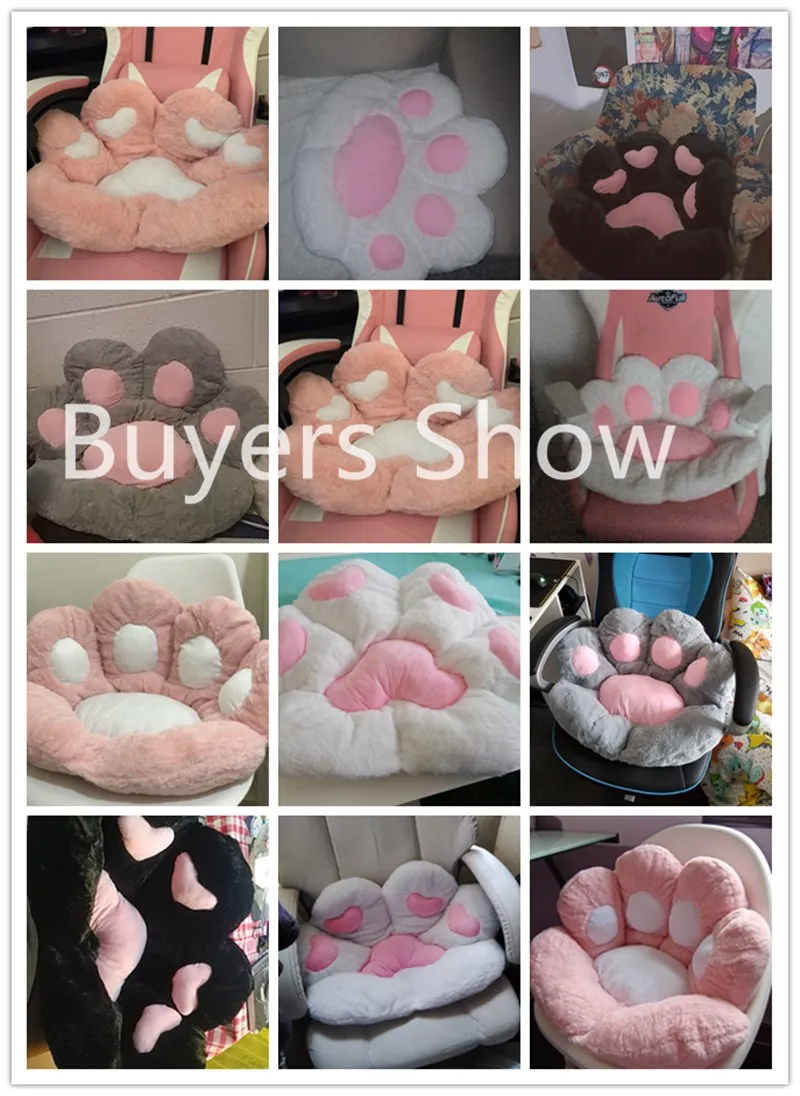 Chair Cushions, Cute Cat Paw Shape Plush Seat Cushions for Home Office Hotel Café New Style 2021