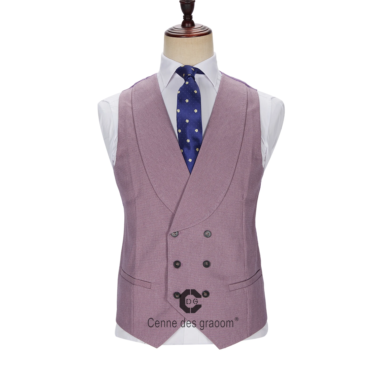Description Picture 6 of item( Jacket + Vest + Pants ) Cenne Des Graoom New Men Suits Tailor-Made Costume Homme Casual Business Formal Wedding Groom Pink