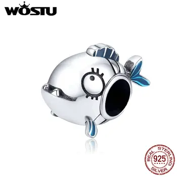 

WOSTU Silver Beads 925 Charms 925 Sterling Silver Tropical Fish Charms fit Original Women Bracelets berloques Jewelry CQC1476