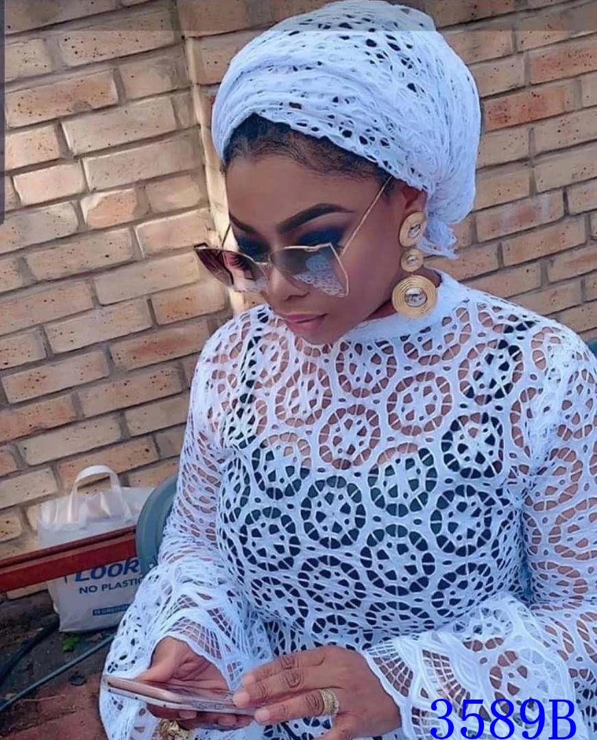 White Nigerian African Lace Fabric 2021 High Quality 100% Cotton Guipure Cord For Wedding Party YA3589B-6 | Аксессуары для одежды