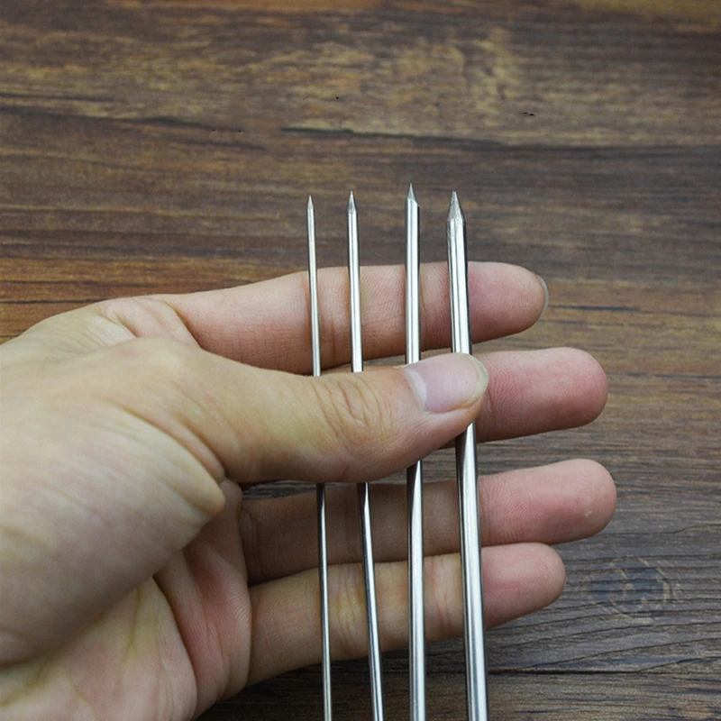12 PCS Kabob Skewers Flat Metal BBQ Barbecue Skewer 14" Long Stainless Steel Shish Kebob Sticks Wide Reusable Grilling Skewers