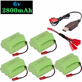 

(JST Plug) Ni-MH 6v 2800mah Battery + USB Charger For Rc toys Cars Tanks Robots Boats Gun AA 700mah 6v Rechargeable Battery Pack
