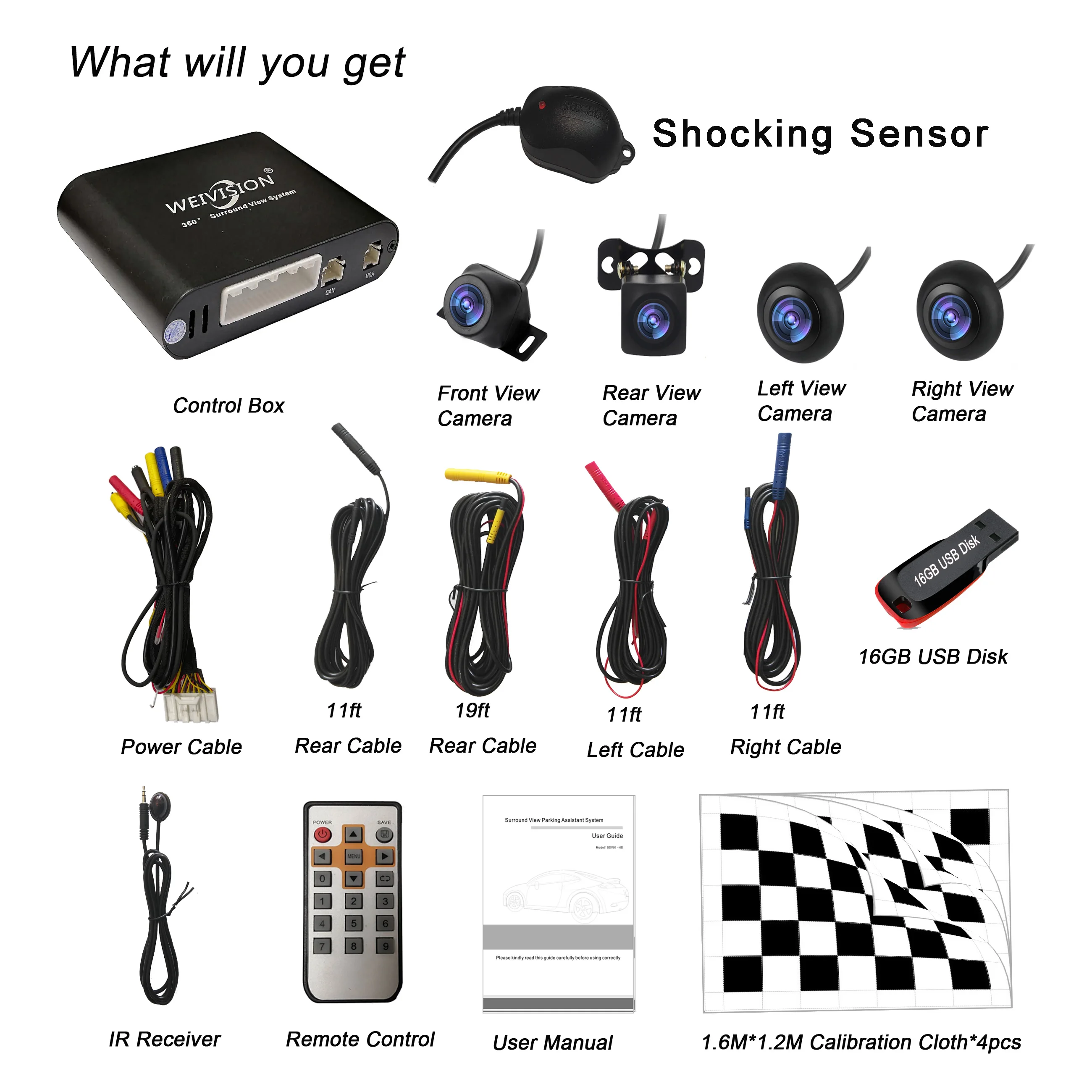 Weivision 360 bird View Car recording Panoramic View, All round