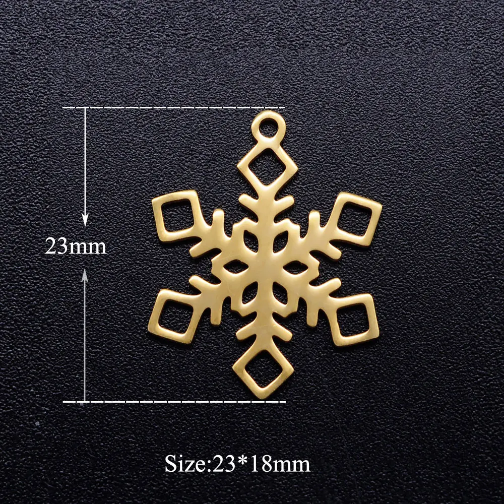 Colgantes de acero inoxidable de copo de nieve de cristal, venta al por mayor, colgantes DIY de alto pulido para fabricación de collares, nunca se empaña, unids/lote _ AliExpress Mobile