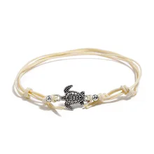 Fz0042 Европа и Америка аксессуары стиль ретро воск пряжа ноги украшения античный серебряный черепаха пляж ножной браслет для женщин