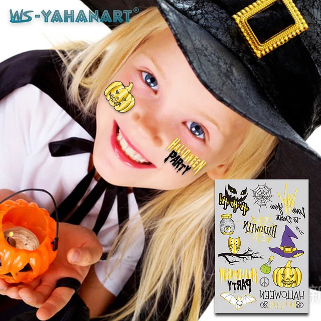 Children's Halloween bronzing tattoo put environmental protection waterproof cartoon whimsy tattoos can be customized pap 3