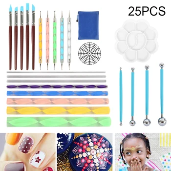 

25pcs Mandala Dotting Tools Kits Dot Painting Tools Kits Brushes Paint Tray Paint Brushes Rock Painting Canvas Rocks Fabrics Art
