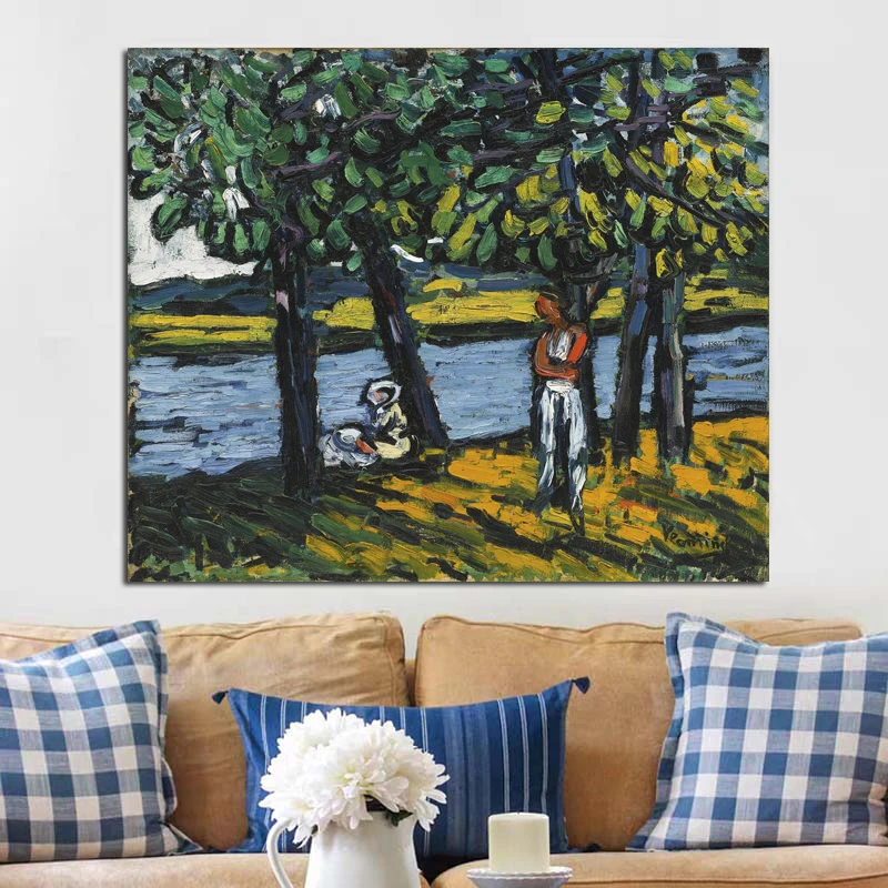 

Maurice de Vlaminck Pictures Scene Under The Tree Wall Art Canvas Painting For Home Decor Painting On Canvas For Unique Gift