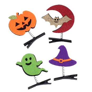 

12 Pcs Halloween Hairpins Skull Cartoon Ghost Pumpkin Hair Clips Hair Accessories Spring Hairoins for Children Kids Girls