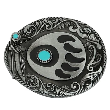 

Vintage Turquoise Animal Paw Pattern Belt Buckle India Cowboy Belt Buckle fit 3.6-3.9cm Leather Belt Jeans Accessory